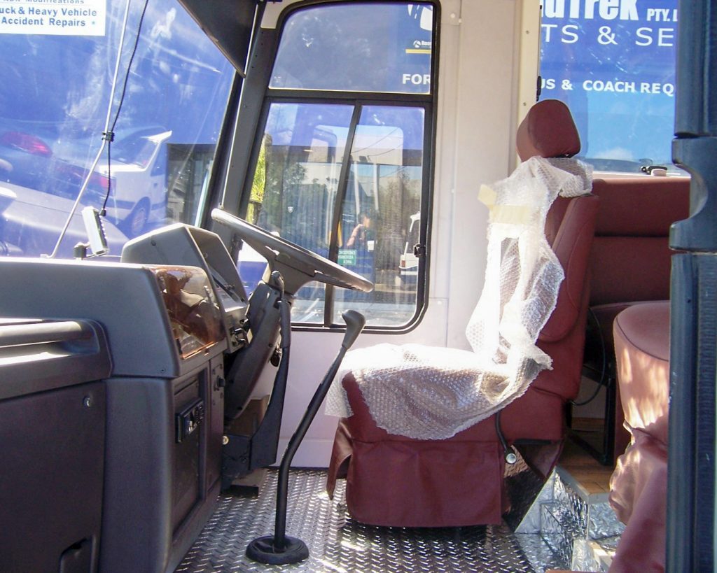 Interior of bus conversion - Drivers seat