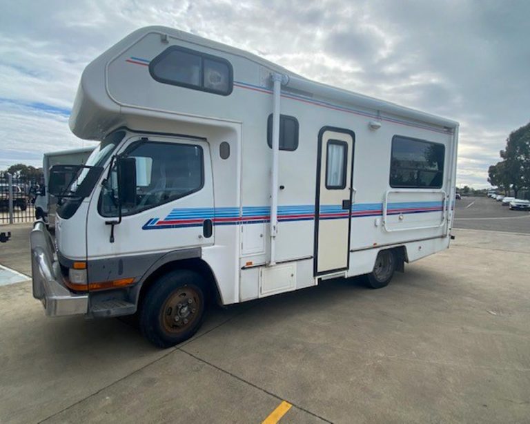 Retro motorhome exterior side view